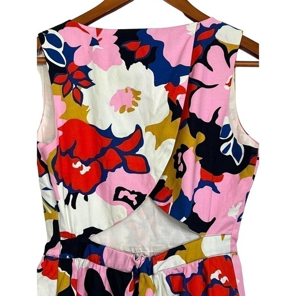 whit Two Dress Floral Sleeveless With Pockets Red Pink White Blue Size 0 - Picture 5 of 11
